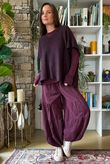Basso Baby Cord Tiered Cuff Pant Aubergine?